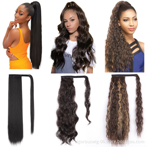 Vigorous Light Handmade African Ponytail Long Braid Messy Afro Extension Kinky Curly Catalogue Synthetic Hair Extensions